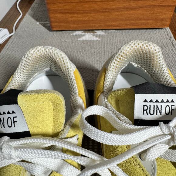 RUN OF MANGO SNEAKERS Women EU38 Yellow LEMONADE Made in Italy Suede Chunky - Picture 10 of 11